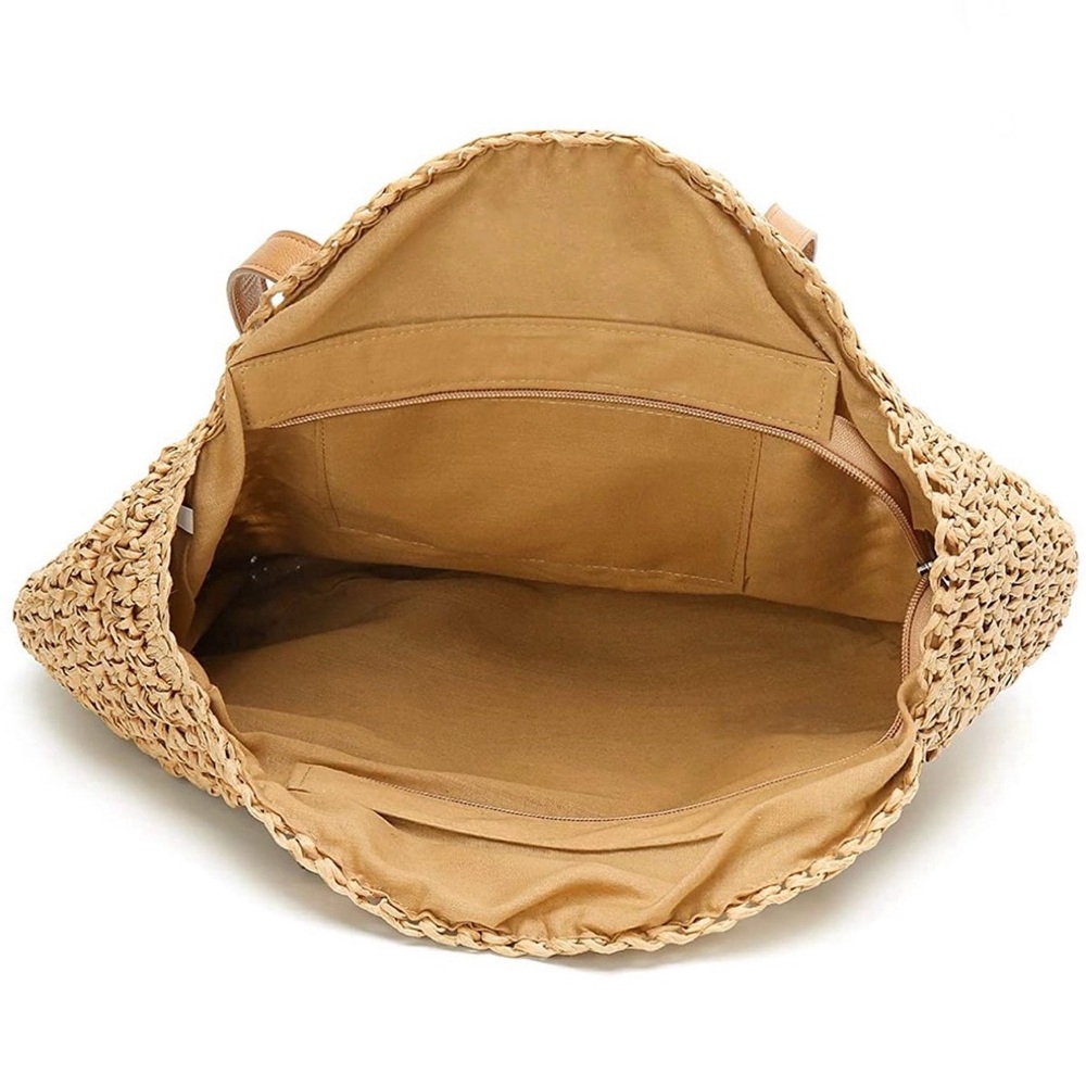 NWT Bohemian Straw Shoulder Bag - Picture 5 of 7